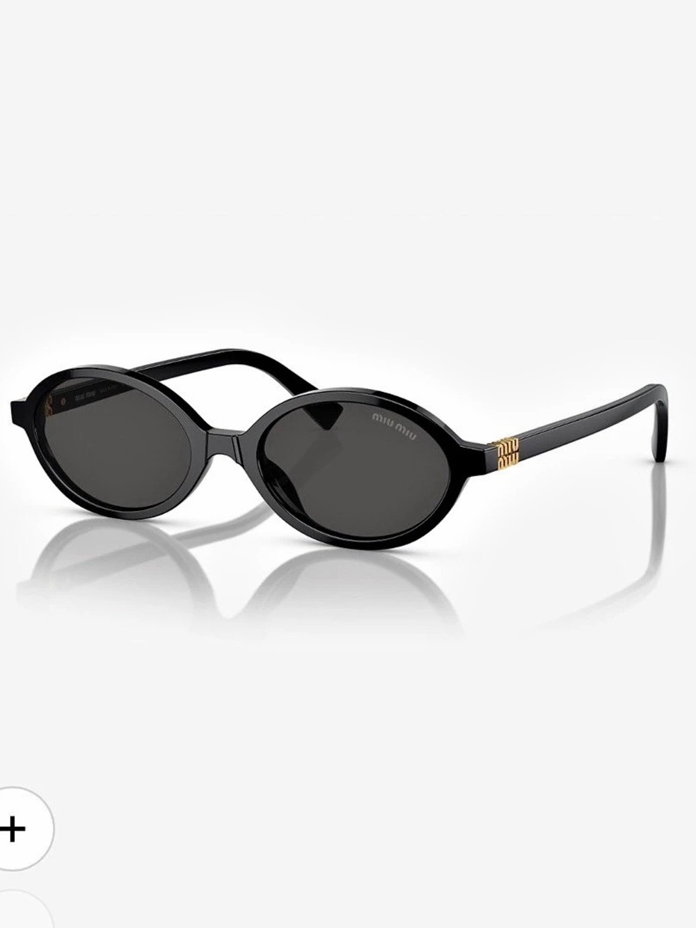 Miu Regard Oval Sunglasses MU 04ZS Black